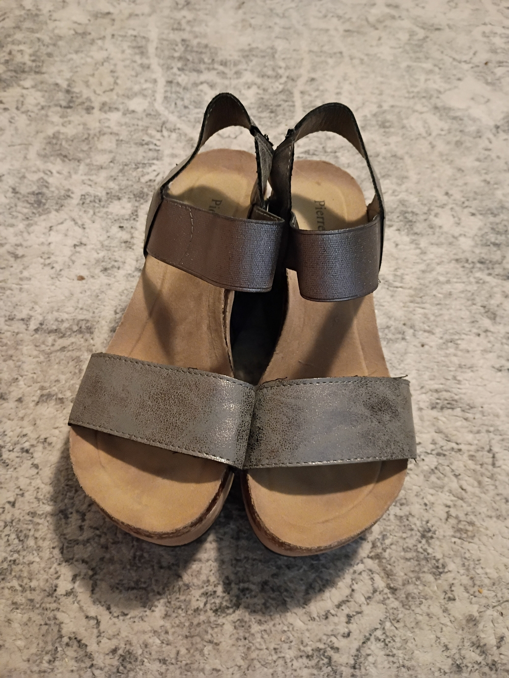 Pierre Dumas Women's Metallic Gray Wedge Sandals